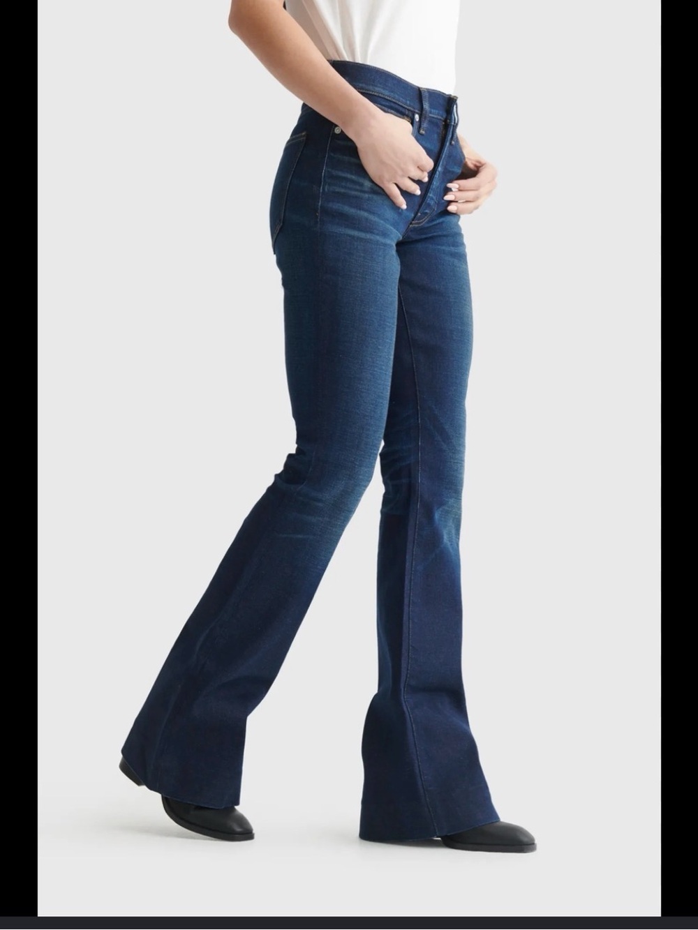 Lucky Brand Women's Dark Blue Wide-Leg Flare Jeans - Picture 4 of 5